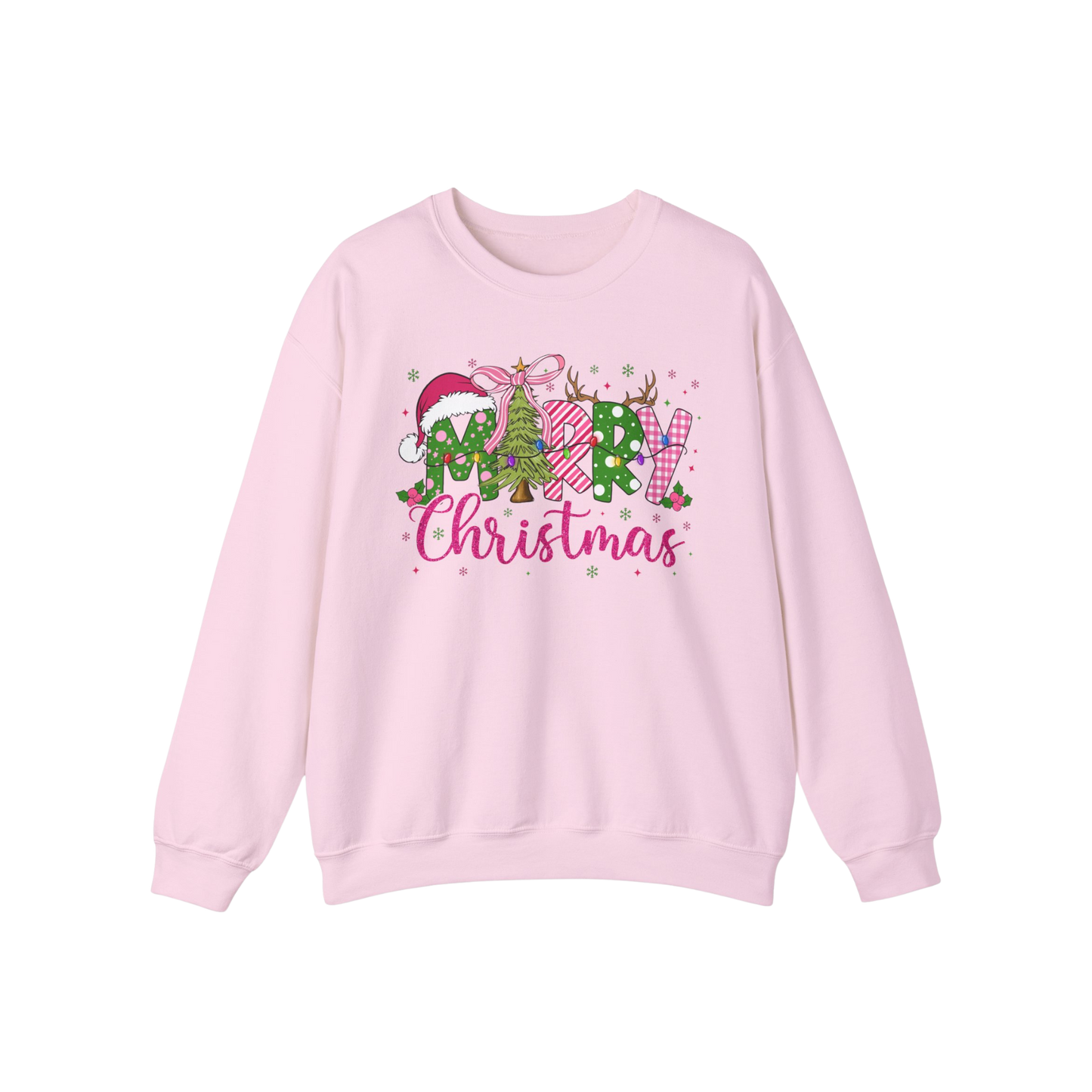 Pink Merry Christmas 2024, Adult, Sweatshirt.