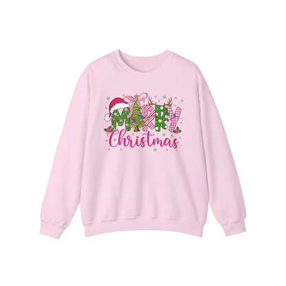 Pink Merry Christmas 2024, Adult, Sweatshirt.