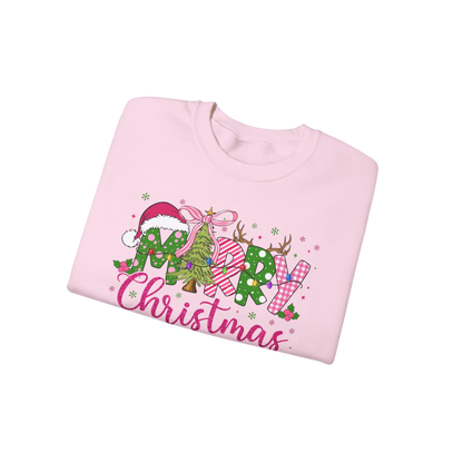 Pink Merry Christmas 2024, Adult, Sweatshirt.