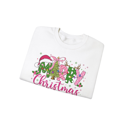 Pink Merry Christmas 2024, Adult, Sweatshirt.