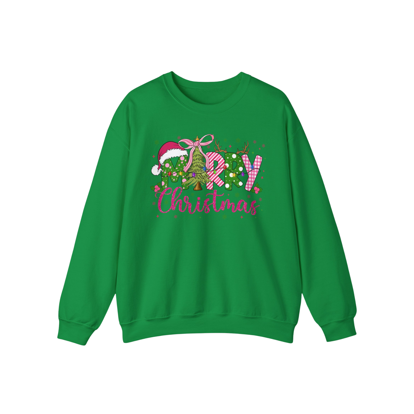 Pink Merry Christmas 2024, Adult, Sweatshirt.